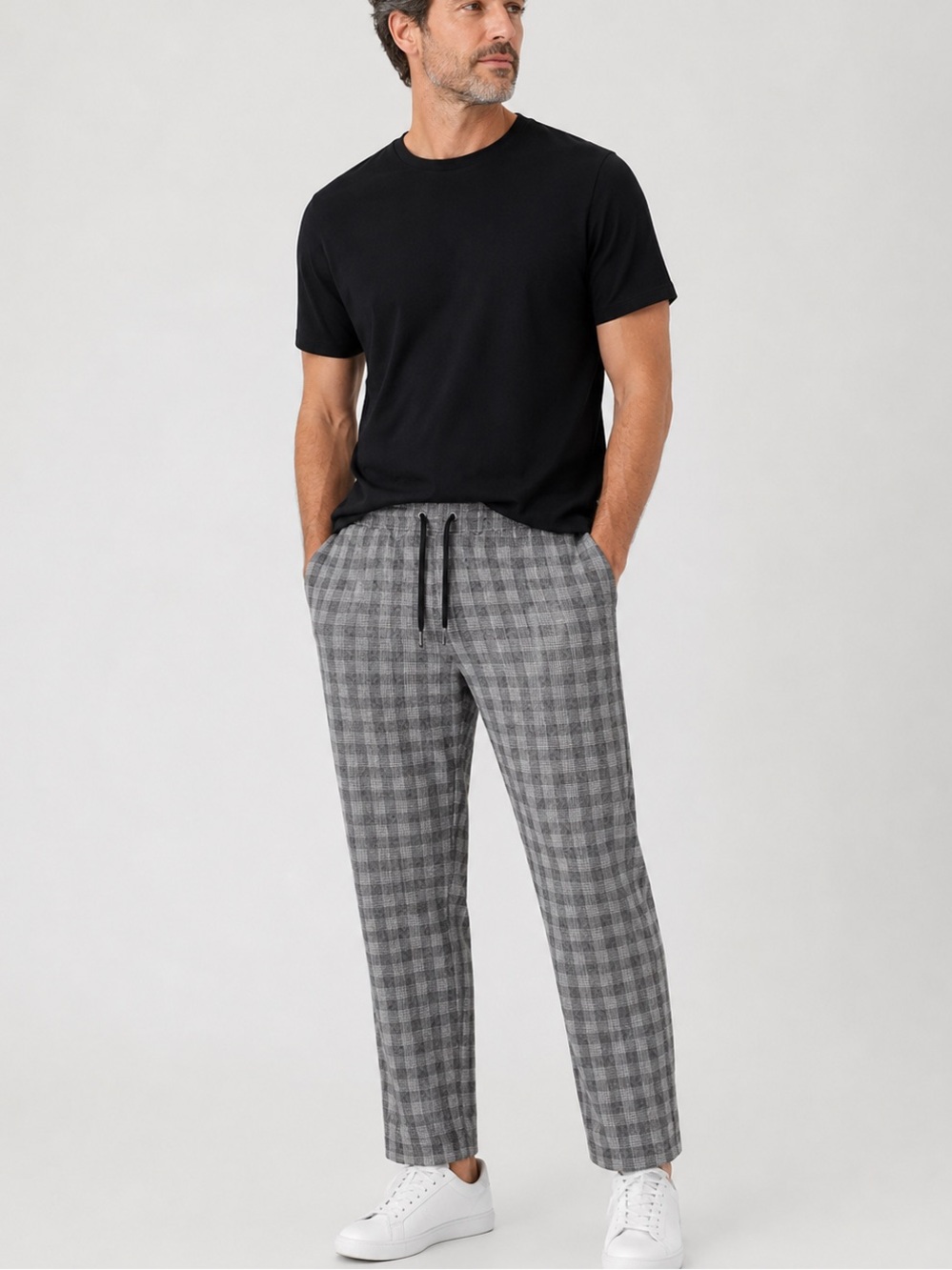 boohooMAN/ Boohoo Skinny Tapered Smart Plaid Pants